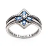 Cross Ring Vintage Tone Sterling Silver with God All Things are Possible CZ Band Rings Size 7-8