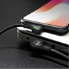 2019 OEM logo Fast charging nylon braided usb cable 1meter 2.4 A data Cable For Iphone cable with led light