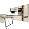 High Gloss Lacquer I shape modular small kitchen unit cabinet designs