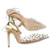 WETKISS Factory Wholesale Ladies Transparent PVC Pumps Shoes High Stiletto Heels Studded Shoes Women Pumps Shoes for Ladies