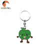 Cute Cartoon Fruit Apple Shape Soft Enamel Safety for Kids Lovely Bespoke Logo Custom Design Key Ring Keychain Holder Organizer