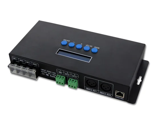 Bincolor BC-216 artnet to SPI SK6812 controller for rgbw led strip pixel led controller dmx rgb controller