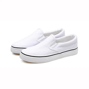 canvas paintable sneaker blank diy shoes unisex casual factory plain larger slip wholesale