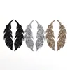 High Quality Rhinestone Leaves Sequin Embroidery Patches for Clothing Iron on T-Shirt Clothes Appliques Badge Fabric Sticker DIY