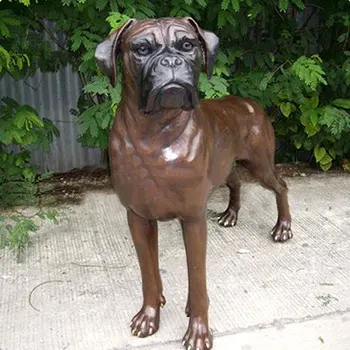 boxer dog yard statues