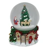 100mm Musical and Animated Santa on Sleigh Rotating Christmas Snow Globe by Two Reindeer