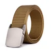 Wholesale Canvas Web Belts Solid Color Military Casual Belts With Metal Automatic Buckle
