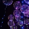 Christmas globe shaped luminescent LED light bobo balloon for wedding party Christmas decorations