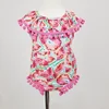 new arrival watermelon print romper baby pom pom trim hot pink cotton bubble little girl romper clothes