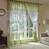 Sheer Tulle Window Curtains For Living Room The Bedroom The Kitchen Modern Tulle Curtains Green Leaves Fabric Blinds Drapes