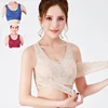 Wholesale Gym Front Cross Side Buckle Lace Sport Bra Lady Double Front Closure top bra