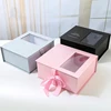 Hard cardboard gift box OEM wedding unique cute mini makeup clamshell gift box