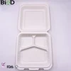 Corn Starch Biodegradable Compostable Disposable Square Lunch Box 3 Sections Tableware