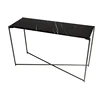 Modern round stain less steel coffee table set glass top end table