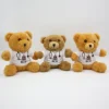 White shirt Thick hair fabric Custom make 20cm plush teddy bear with logo