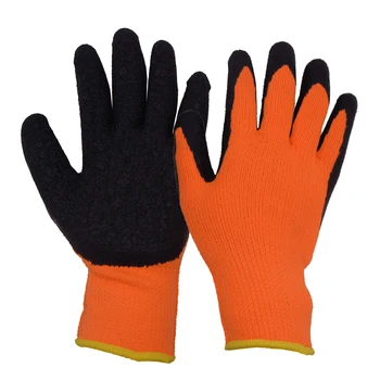 orange cotton gloves