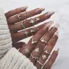 Fashion gold ring sets 16 piece for girls