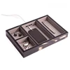 High Quality black leather watch phone key ring bracelet pen storage trays wholesale storage tray
