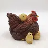 Hot Sale Resin Animal Biddy , Family Affection Decoration Hen With Chick,Resin Hens And Roosters