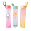 Hot Sale High Borosilicate Portable Water Bottle Gradient Color Frosted Glass Water Bottle