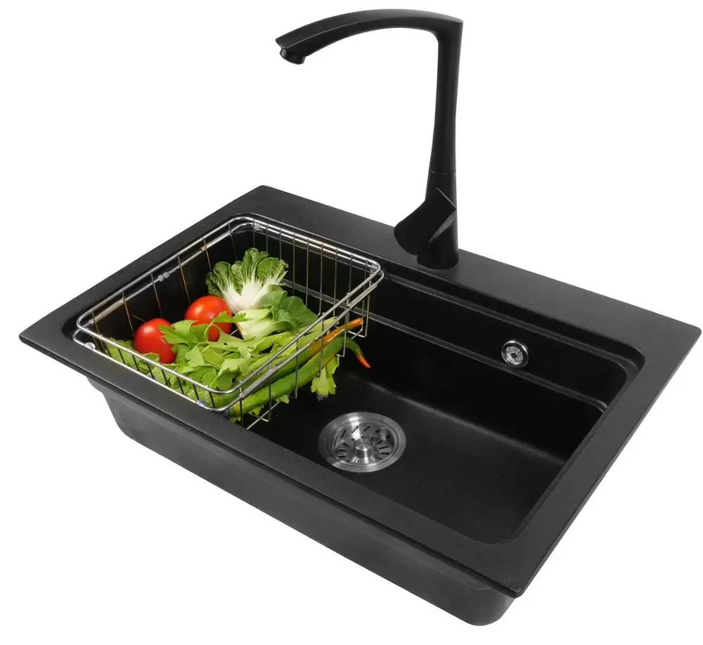 Jm306 Composite Granite Wash Basin For Kitchen Use Big Single Bowl