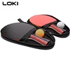 LOKI Custom OEM ping pong paddle set manufacturer 2 rackets 2 balls carbon rubber racket of table tennis