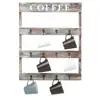 12-Hook Rustic Wall-Mounted Wood Coffee Mug Holder Kitchen Storage Rack Brown