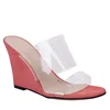 fashion Clear custom made wedges shoes sandals ladies for women