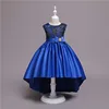 2019 O-Neck short sleeve satin party dress dresses kids party bridal gowns wedding dress lovely girl dress for baby