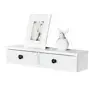 Modern Entryway Wooden Floating Wall Mounted Shelf with 4 Drawers