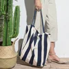 Small and pure and fresh stripe canvas bag canvas bag recreational institute wind female bag is lovely and melting