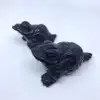 Wholesale high quality natural blue sand crystal carving wealth three foot gold toad
