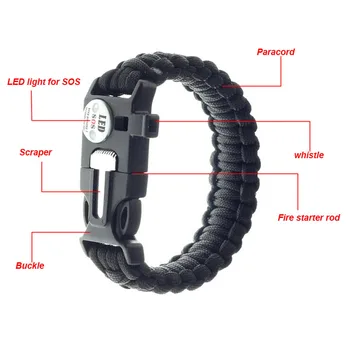 outdoor survival paracord bracelet