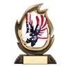 United States Soldiers military awards trophies with America flag