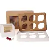 folded paperboard cute cake box, wedding window cardboard cupcake paper box design,muffin packaging