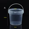 2L cc Unbreakable PP Plastic Bucket clear Pail With Lid Handle