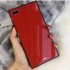 Solid color simple square glass shell for Apple XS MAX mobile phone shell 8plus protective cover 7 generations couple trend