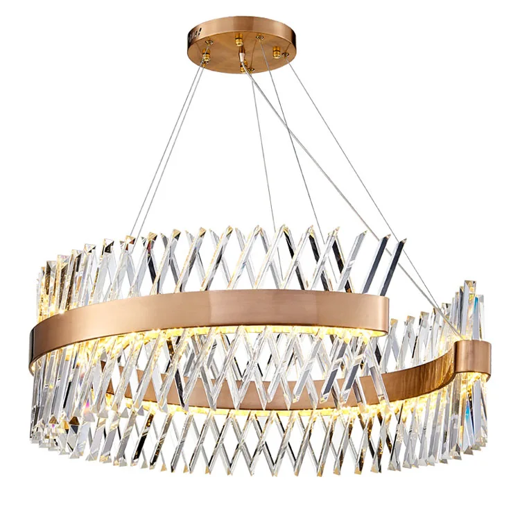 Modern LED crystal chandelier stainless steel  chandelier can be customized living room bedroom hotel lighting
