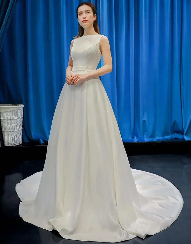 vestido de noiva acetinado