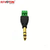 6.35mm Plug 1/4" Inch Male To 3 Pin Screw Terminal Stereo Audio Adapter