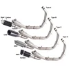 BULLS MOTOR Full Exhaust System For Yamaha MT07 Curved exhaust pipe with akrapovics /SCs carbon fiber /steel muffler
