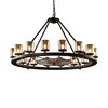 American country industrial retro style round glass chandelier for garden living room cafe restaurant