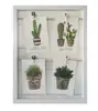 Collage Artworks Prints Hanging Display Frames Wood Photo Frame with 4 Clips