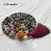 CC Boho Style Tassel Jewelry Indian agate Stone Beads Necklace jwellery Beaded Necklace