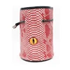 Excellent quality cylinder satin lined PU cosmetic packaging bag Dragon eye leather drawstring dice pouch