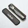 Reusable Office Utensil and Metal Straw Portable Travel Cutlery Set with Case