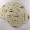 month photo props memory discs baby shower gift wooden monthly milestone baby cards