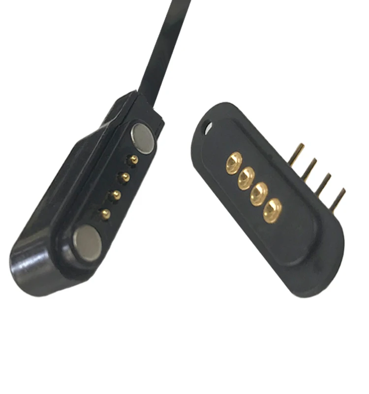 
PCB 4Pin Connector Male Female Connector Smartwatch,4 Pin Magnetic Connector 4 Pin Pogo Pin To Usb Cable 