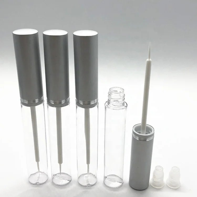 
5ml empty clear eyelash serum tube with silver cap ,empty best transparent eyeliner packaging bottle/ container 