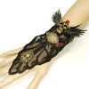 Sell well Gothic black lace Skull Wing Bracelet jewelry factory for Halloween Easter gifts
